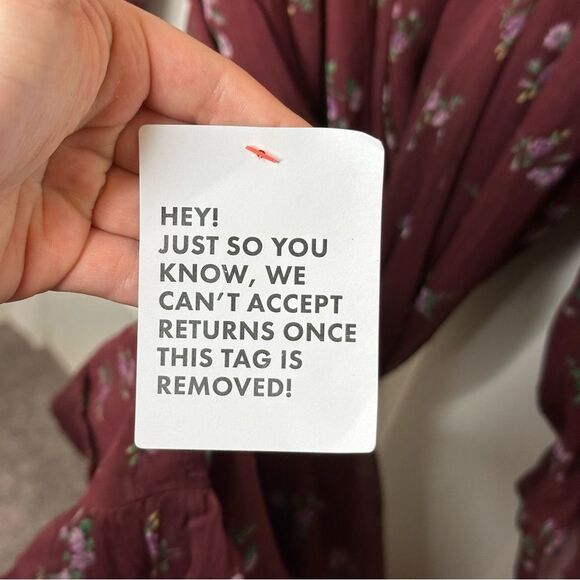 BNWT ASOS Maternity Burgundy Floral Print Milkmaid Long Sleeve Midi Dress Sz 12 - Picture 12 of 13